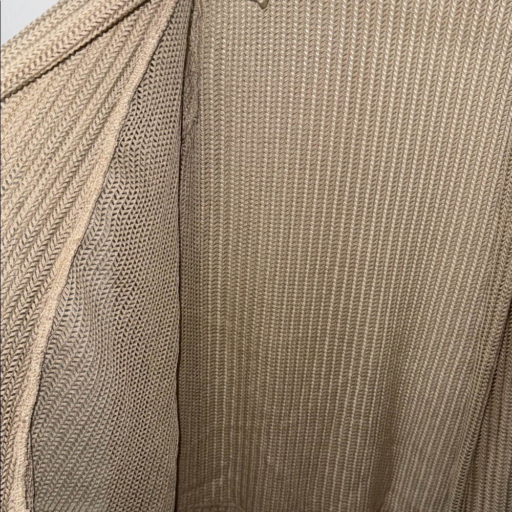 2 Cardigans Laura Scott Taupe Open-Front Lightweight and black Uniqlo Size Large - Picture 3 of 9